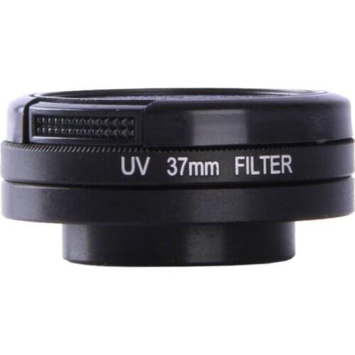 Professional High Transmittance Optical Glass 37mm UV Filter Lens Adapter + Protector Cap for Gopro Hero HD 3 3+ 4 Camera