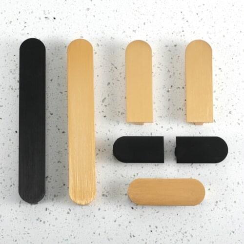 JD Simple Style Golden Furniture Door Handle Black Aluminum Wardrobe Cupboard Drawer Handle T-shaped Nordic Hardware