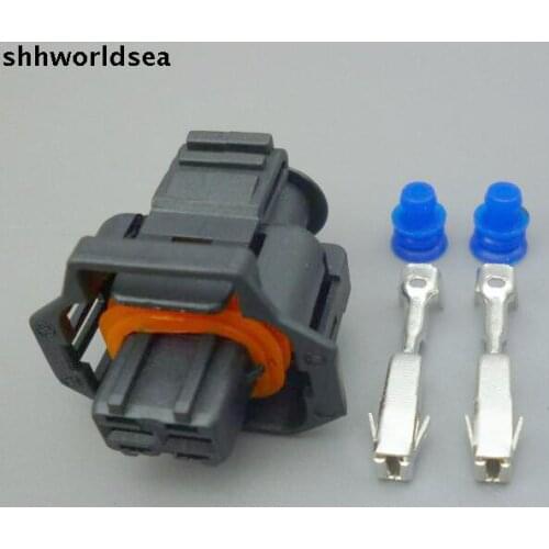 Shhworldsea 10sets waterproof 2 pin for diesel common rail injector pin connector with terminal 3.5mm