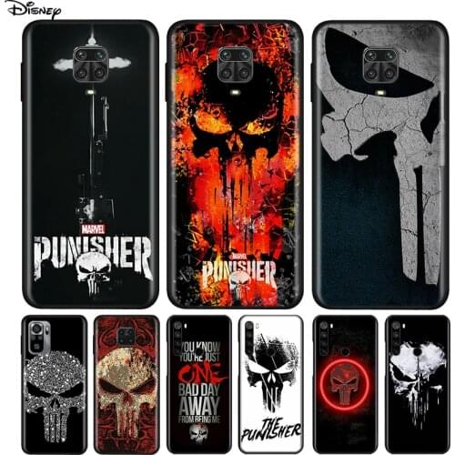 Silicone Cover Marvel Punisher Skull For Xiaomi Redmi Note 10 10S 9 9C 9S Pro Max 9T 8T 8 7 6 5 Pro 5A 4X 4 Phone Case