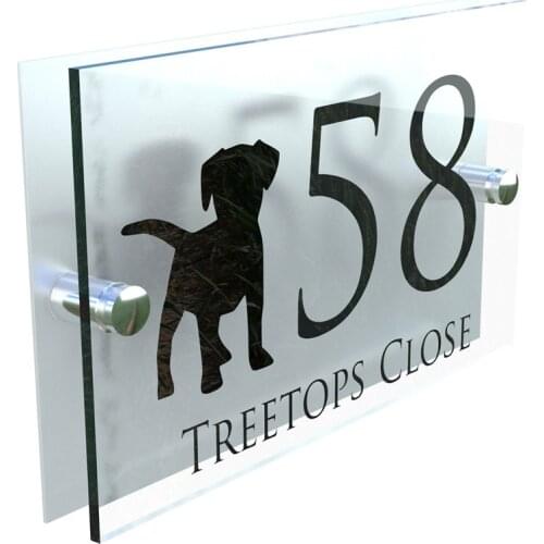 Contemporary House Sign Plaque Door Number 1 - 999 Personalised Name Plate 23W