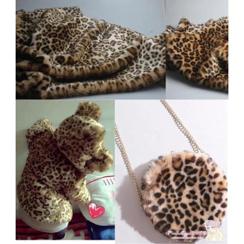 Faux Imitation Mink Fur Leopard Short Plush Faux Fur Fabric Background Fabric Animal Pattern Clothing Bag Fabric 50cm*160cm