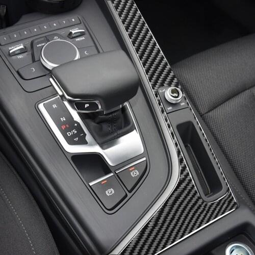 Carbon Fiber For Audi A4L B9 S4 17-19 left/right Interior Gearshift Air Conditioning CD Panel Armrest Cover Trim Car Sticker