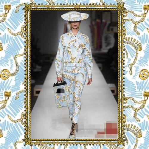 Spring classic printed fabric European brands, fashion week classic printing, sewing fabric factory stores are not out of stock