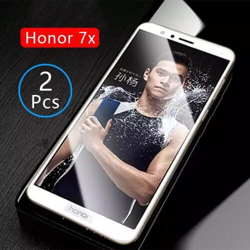 2pcs Tempered Glass For Huawei Honor 7x Case Full Cover Screen Protector Protective Safety Tremp On Bnd L21 7 X X7 Honor7x 5.93