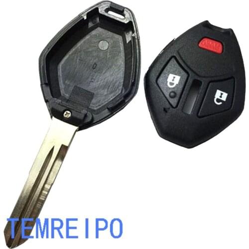 10pcs/lot Keyless Entry Remote Uncut Blank Car Key Blade Fob Case Shell for Mitsubishi 2+1 Button Pad