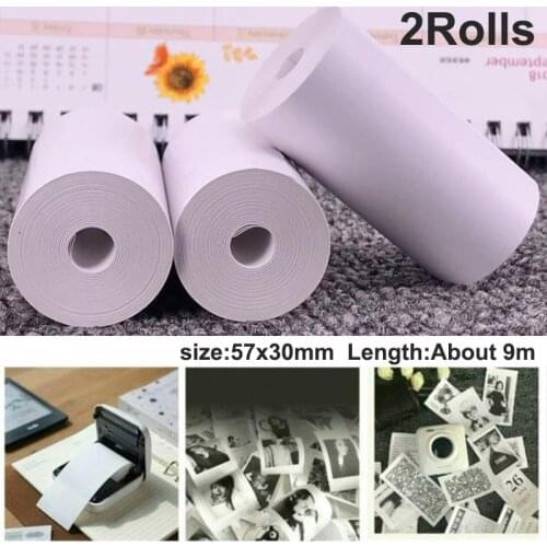 2Rolls Thermal Paper 57x30mm POS Printer Label Paper Cash Register Paper Rolling Papers Replacement Accessories Parts