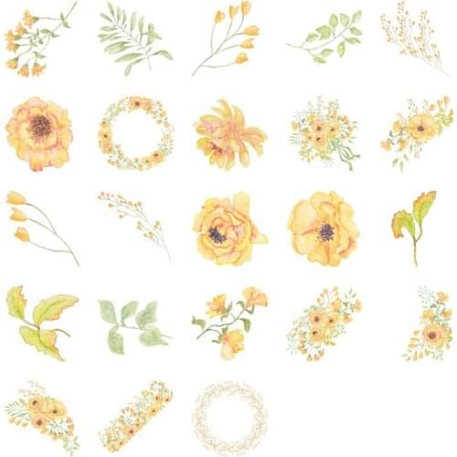 30Packs wholesale Box plant stickers orange Rose story DIY Mini fresh hand account Packaged Scrapbook collection 4CM