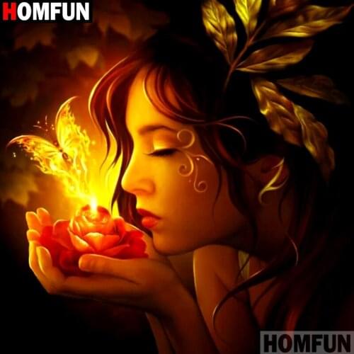 Homfun Full Square/Round Drill 5D DIY Diamond Painting "Beauty character" 3D Embroidery Cross Stitch Home Decor Gift A12811