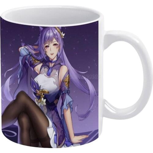 Genshin Impact Keqing White Mug Custom Printed Funny Tea Cup Gift Personalised Coffee Mug Genshin Impact Diluct Genshin Impact F