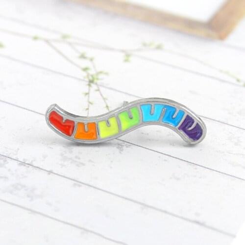MINGQI 2019 Cartoon Colorful Caterpillar Brooch Colorful Cute Worm Enamel Pins Badge women Jewelry bag hat clothes accessories