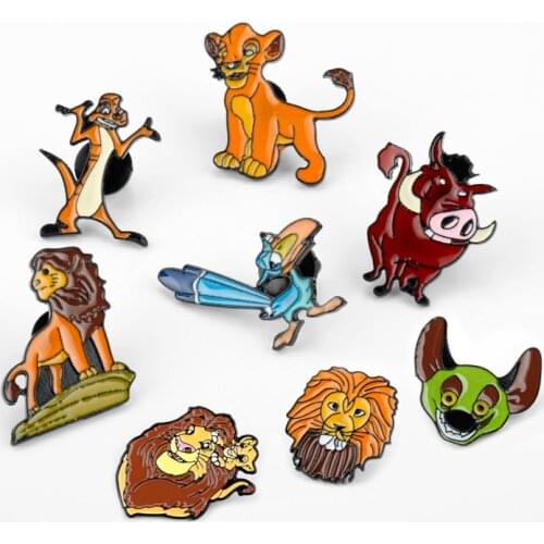 The Lion Enamel Cartoon Brooches Pins for Women Men Lapel Pin Backpack Bags Badge For Kids Christmas Gift-40