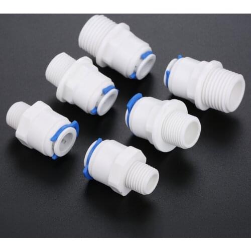 2Pcs RO Water 3/8" OD Hose Straight Pipe Fittings 1/4" 1/2" 3/8" BSP Male Plastic Straight Quick Connector System Water Purifies