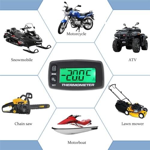Inductive Tachometer Gauge Hour Meter for Motorcycle ATV Lawn Mower Alert RPM EngineBacklit Resettable Tacho Hour Meters