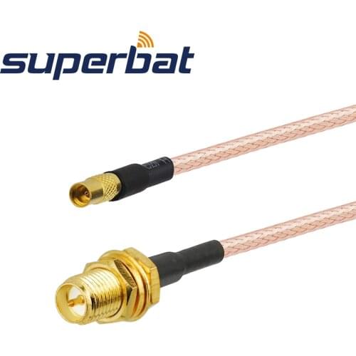 Superbat MMCX Straight Jack to RP-SMA BulkHead Female pigtail cable Antenna Feeder Cable Assembly RG316 10cm