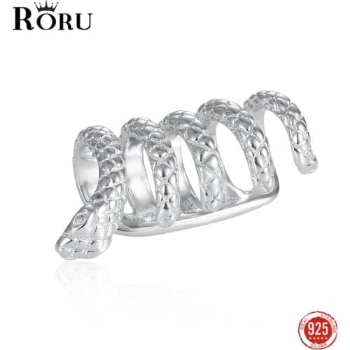 1 Pcs S925 Sterling Silver Punk Snake Ear Clip Geometric No Piercing Earrings for Women and Men Fashion Jewelry Accessories