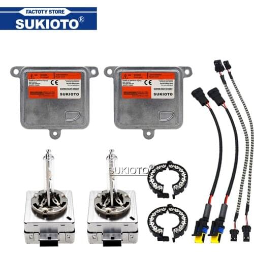 SUKIOTO 55W D1S xenon Ballast projector lens bulb kit D3S Xenon 6000K 4300K 5000K canbus hid kit Xenon D1S car headlights Lamp