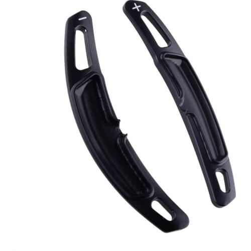 2pcs Aluminum Alloy Steering Wheel Shift Paddle Shifter Decoration Black fit for Porsche Panamera Macan Cayenne 2016 2017