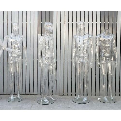 Best Quality Slim Transparent Mannequin Slim Men Clear Model Customized