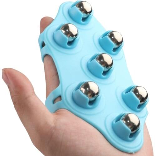 Body Massage Glove Roller Ball Fat Burner Muscle Pain Relief Relax Anti-Cellulite Massager for Back Leg Buttock Pressure Therapy
