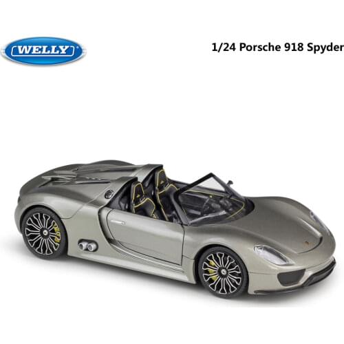 WELLY Diecast Model Car 1:24 Scale Porsche 918 Spyder Racing Car Metal Alloy Toy Car Sports Car For Children Gift Collection