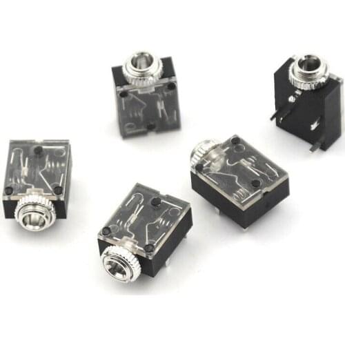 Wholesale 20Pcs 5 Pin 3.5mm SMT 1/8 Female Audio Jack Socket PCB Panel Mount For Headphone PCB Mount Stereo Jack