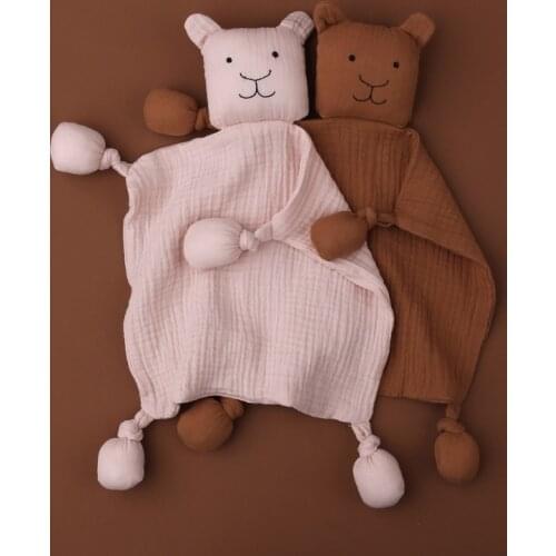 Organic Muslin Soft Blanket Animal Toy Baby Plush Toy Handkerchief Appease Towel 24BE