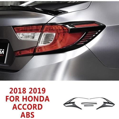 Pcmos 6Pcs ABS Glossy Black Rear Tail Light Lamp Cover Trim For Honda Accord 2018 2019 Exterior Parts Chromium Styling Stickers