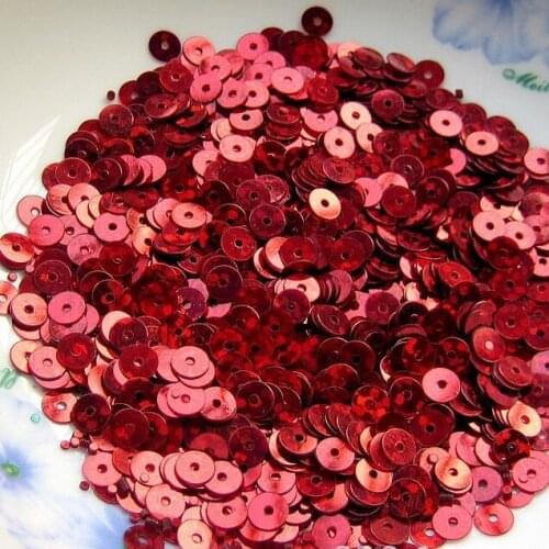 50g 4mm Flat Round Sequins For Crafts PVC Middle Hole DIY Sewing Garment Accessory Laser Red