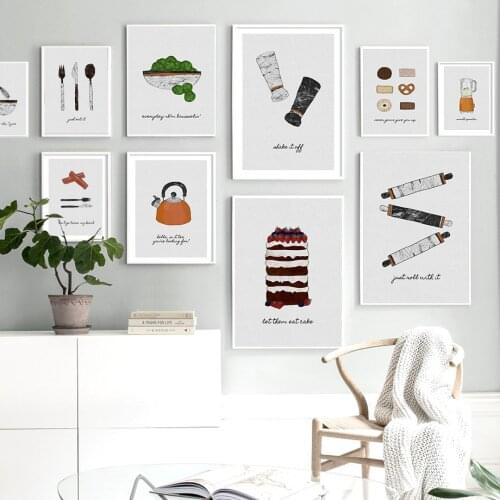 Tableware Vegetables Canvas Painting Wall Art Nordic Poster and Print Modern Painting Wall Pictures For Kitchen Home Decoration