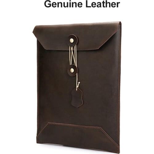 Luxury Genuine Leather Laptop Case Bag for MacBook Air 13 Pro Retina 11 12 13 15 Bag Sleeve For Xiaomi Air HP Notebook Bag Cases