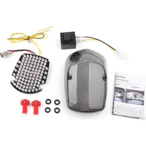 LED Motorcycle Taillight integrated Turn Signals For Honda Shadow ACE 750 / Aero 1100 / Sabre 1100 Smoke