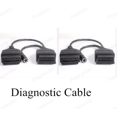 High Quality Wholesale 16pin to 12pin OBD Interface For Mitsubishi Car Scanner Cable Diagnostic Scanner Cable Free Shipping