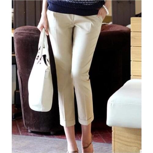 New 2021 Spring Summer Women Plus Size Pants Cpris Fashion Slim Capris High Waist Casual Pants Women