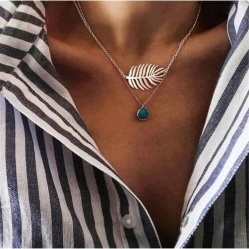 2020 Hot Fashion Silver Color Multilayer Lariat Bar Necklaces For Women Boho Jewelry Crack Stone Choker Necklace Collares