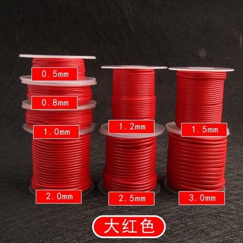 0.5 0.8 1.0 1.2 1.5 2.0 2.5mm Red Waxed Cord Waxed Thread Cord String Strap Necklace Rope Beads for Jewelry Making
