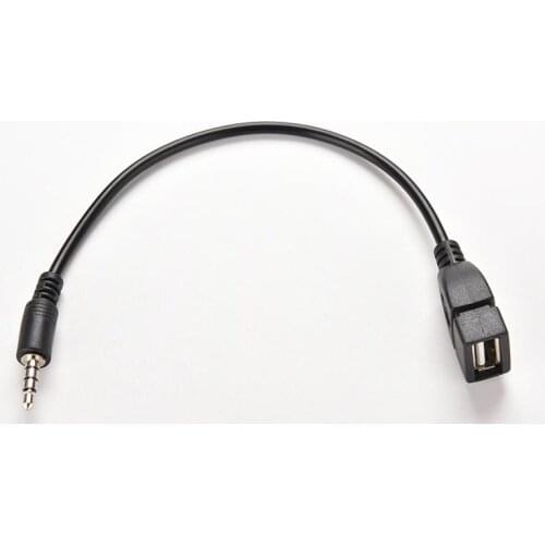 1PC 3.5mm Male AUX Audio Plug Jack To USB 2.0 Female Converter Cable Adapter Cord Car MP3 Applicator For Iphone Samsung Mazda