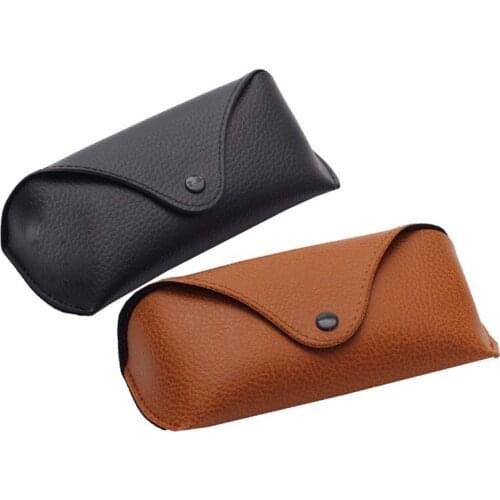 1PC Portable Unisex Faux Leather Sunglasses Holder Eyeglasses Case Eyewear Cases soft pack Brown Glasses Box