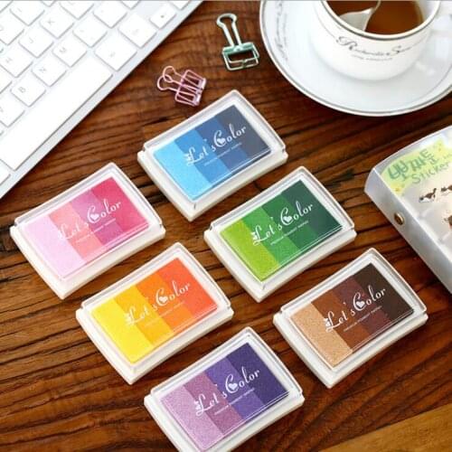 1pcs Sweet Candy Color Rainbow Inkpad Gradient Color Ink Pad DIY Stamp Decoration Fingerprint Scrapbooking Accessories