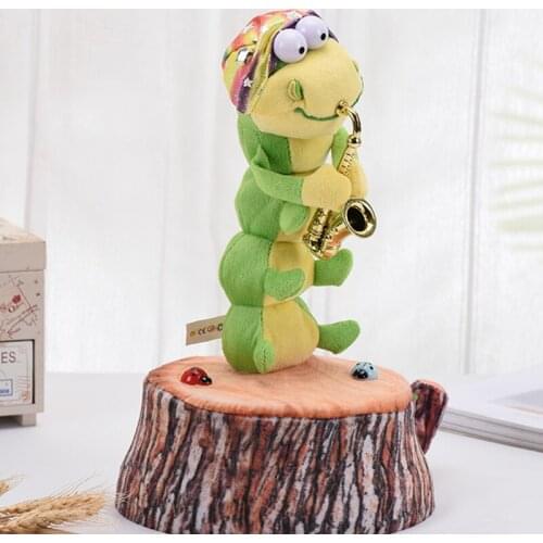2020 Caterpillars Plush Dancing Electric Toy Caterpillars Net Red Toy Can Play Saxophone For Kids Children