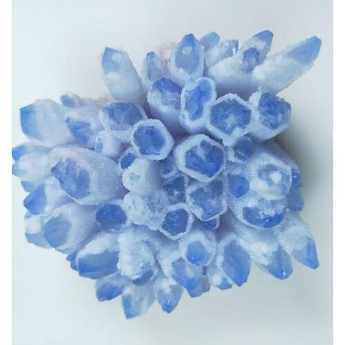 300-400g Rare Beautiful blue Ghost phantom Quartz Crystal Cluster Specimen