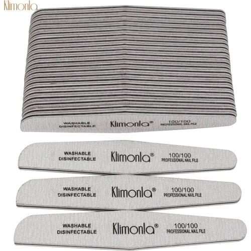 50Pcs/Pack Professional Double Side Nail Files Sandpaper 100/100 Grit Thick Wood Nail File Manicure Double-Side Boat Tools
