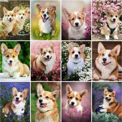 5D DIY Diamond Painting Dog Mosaic Sale Diamond Embroidery Animal Craft Kit Diamond Mosaic Flower Home Decorations