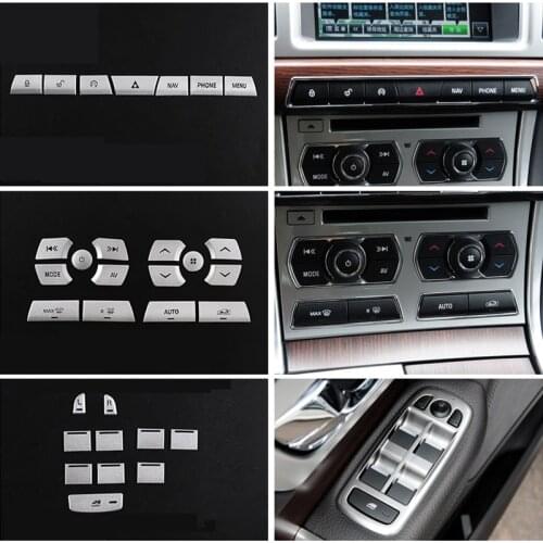 Car Center Console Multimedia Air Conditioning Button Patch Glass lift Button Sticker For Jaguar XF 2012-2015 Interior Accessory