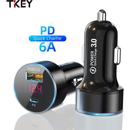 36W USB+PD Car Charger QC4.0 3.0 Quick Charging For iPhone Samsung Huawei Xiaomi Vivo 6A Mobile Phone Fast Charging in Car