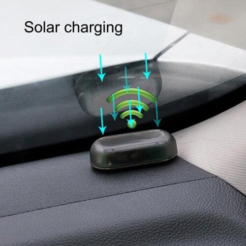 Car Fake Security Light Solar Powered Simulated Alarm Warning Anti-theft Lamp