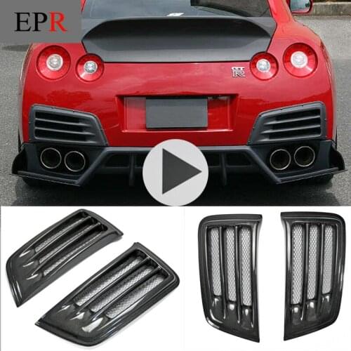 Car-styling For Nissan R35 GTR 2008-2016 Carbon Fiber CS Style Rear Bumper Duct Glossy Fibre Body Kit Racing Trim Accessories