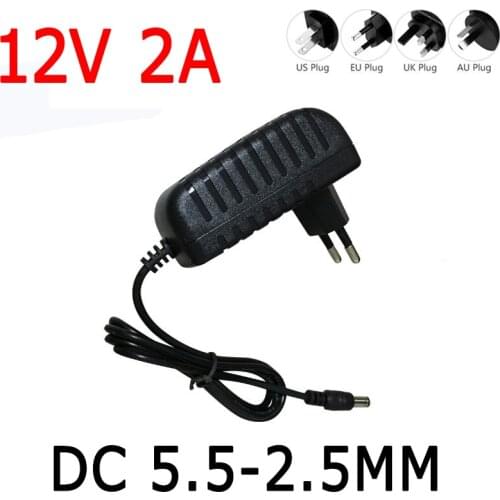DC 12V 2A 24W adapter power supply monitor door DC 5.5-2.5mm European plug US AU UK For Liitokala Lii-500 Charger