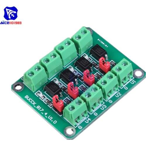 Diymore PC817 4 Channel Optocoupler Isolation Board Voltage Converter Adapter DC 3.6-30V Driver Photoelectric Isolated Module