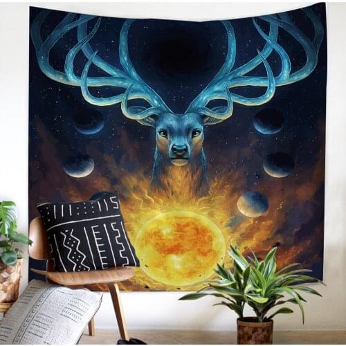 Elk star pattern Tapestry good quality animal Chromatic Space Tapestry fashion arras soft Home Decorations Wall Hanging